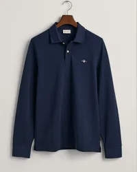 Gant Langarm Poloshirt in Piqué-Qualität, Regular Fit Marine