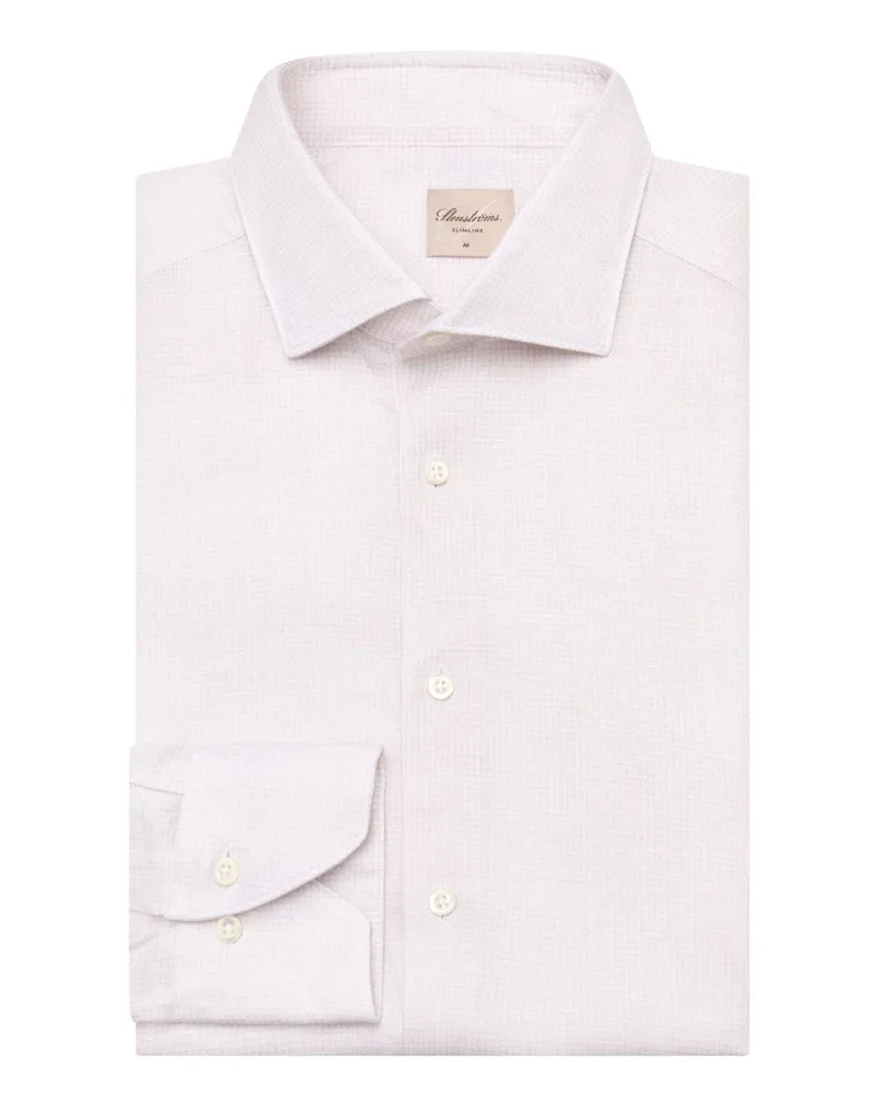 Stenströms Hemd aus einem Leinen-Lyocell-Mix mit Kleinmuster, Slimline in Rosenrot