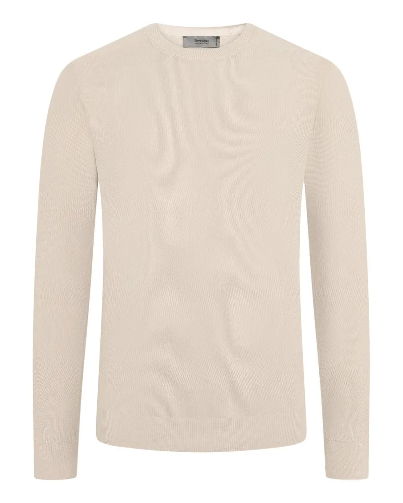 Ferrante Leichter Rundhalspullover aus Baumwolle in Beige