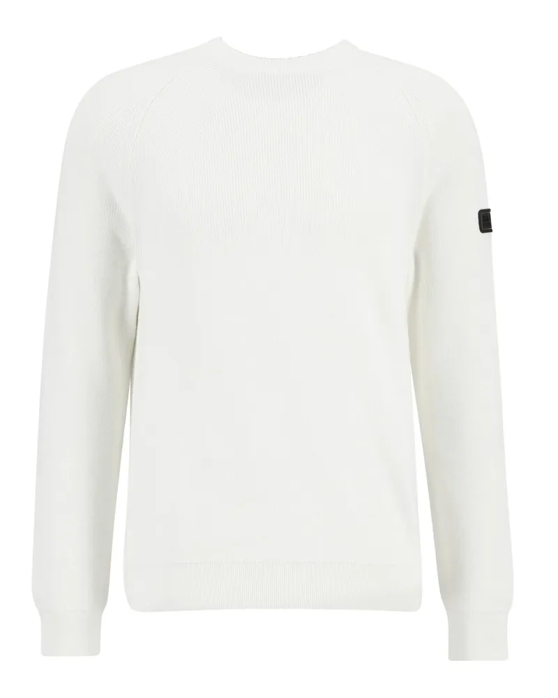 Barbour Rundhalspullover aus Baumwolle mit Raglanärmeln in Offwhite