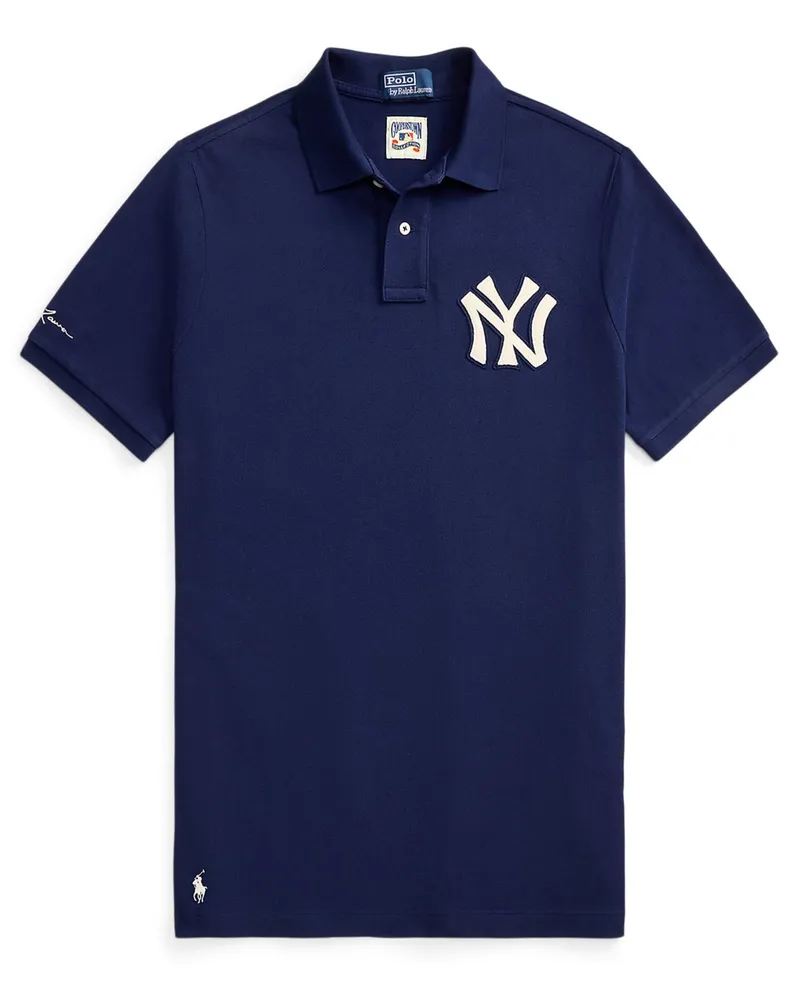 Ralph Lauren Piqué-Poloshirt mit New York Yankees-Stickerei in Marine