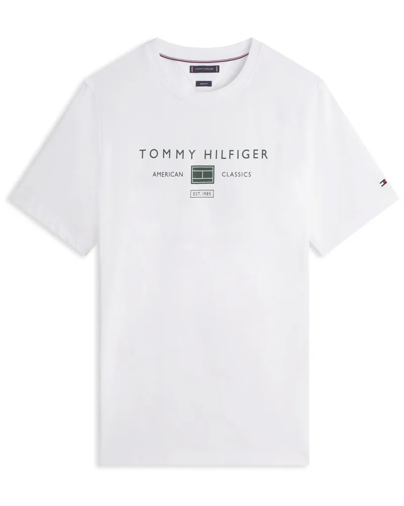 Tommy Hilfiger Softes T-Shirt mit Label-Schriftzug, Regular in Weiß