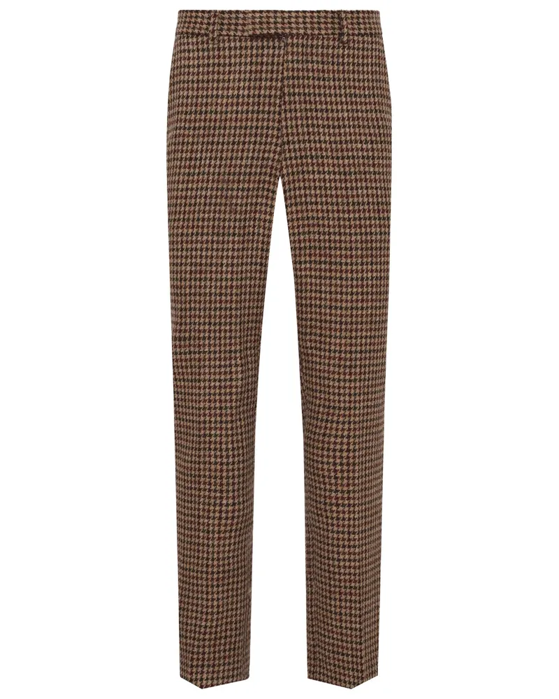 Wellington of Bilmore Harris Tweed-Hose Mr. Miller mit Pepitamuster, Regular Fit in Hellbraun