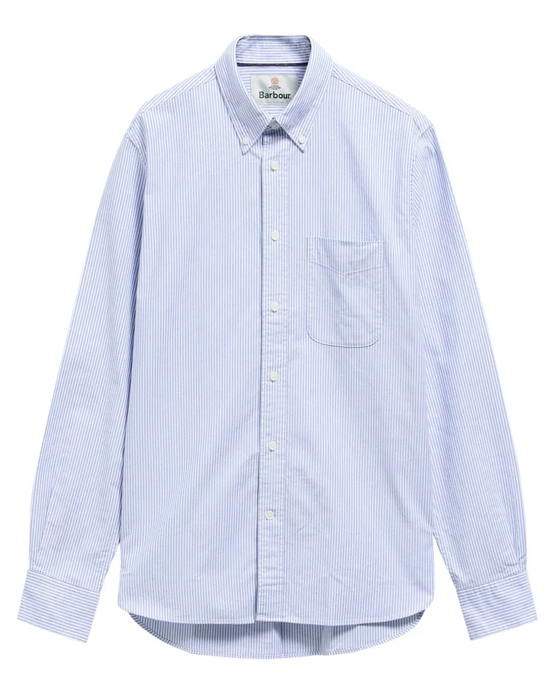 Barbour Gestreiftes Oxford-Hemd mit Button Down-Kragen, Authentic Fit in Hellblau
