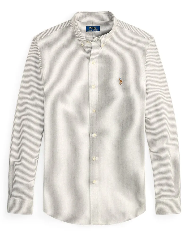 Ralph Lauren Oxfordhemd mit feinem Streifenmuster, Custom Fit in Braun