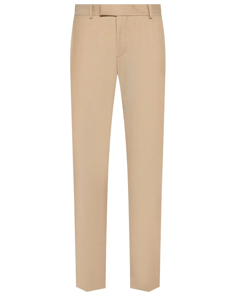 HUGO BOSS Anzughose aus Schurwolle mit 4-Way-Stretch in Beige