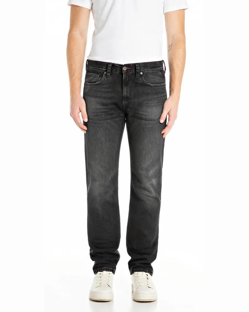 Replay Jeans Deryck aus Baumwolle, Regular Fit in Grau