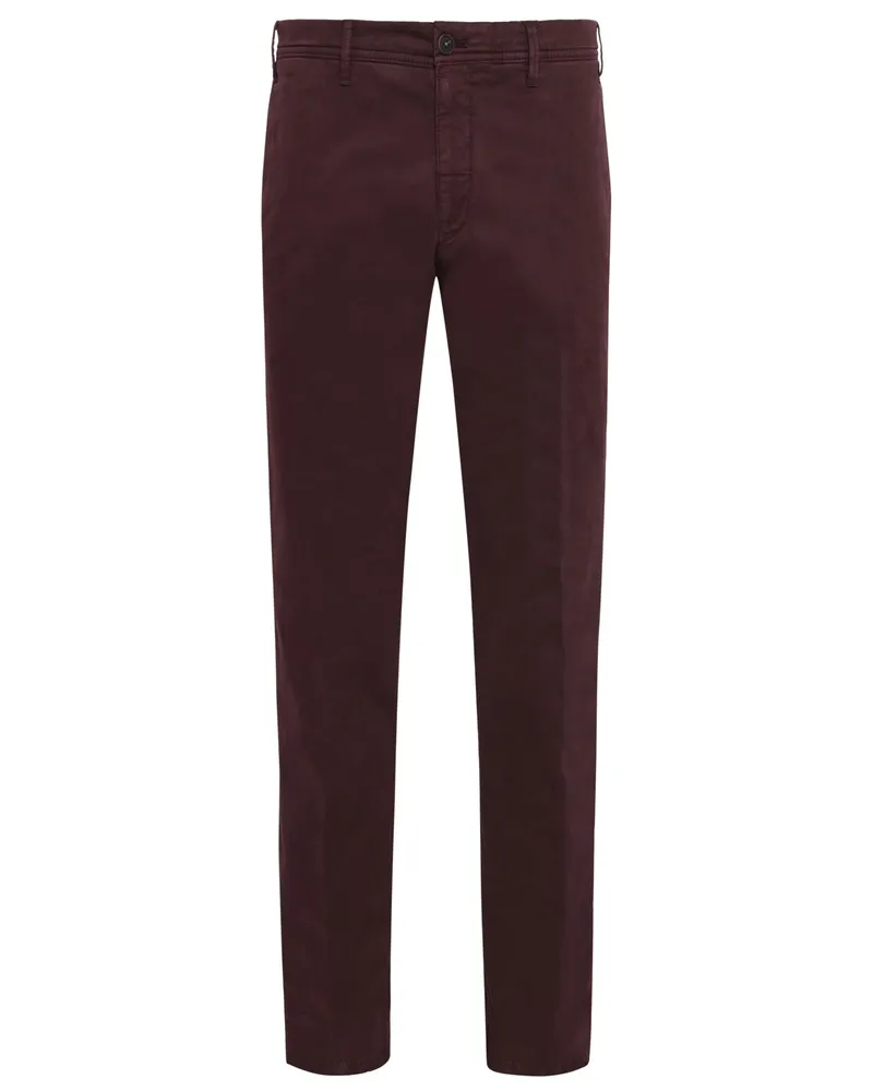 Hiltl Chino Tavi aus Gabardine-Oberstoff, Slim Fit in Bordeaux