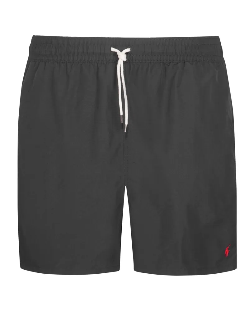 Ralph Lauren Unifarbene Badehose mit Stretchanteil Schwarz