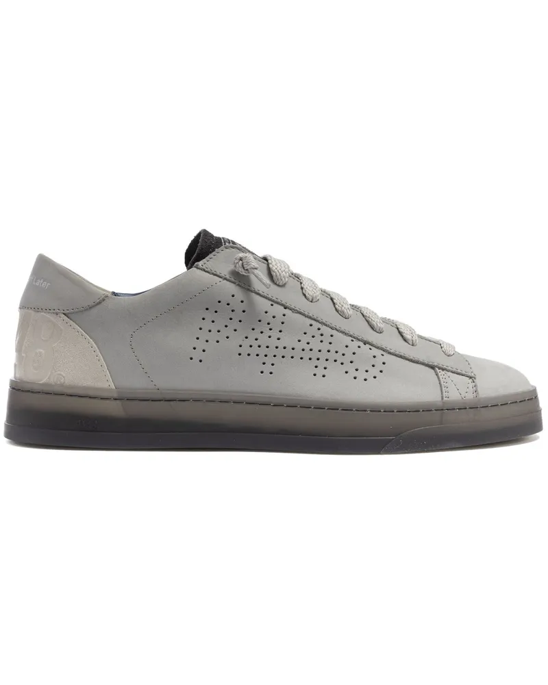 P448 Sportive Sneaker Jack aus Nubukleder in Grau