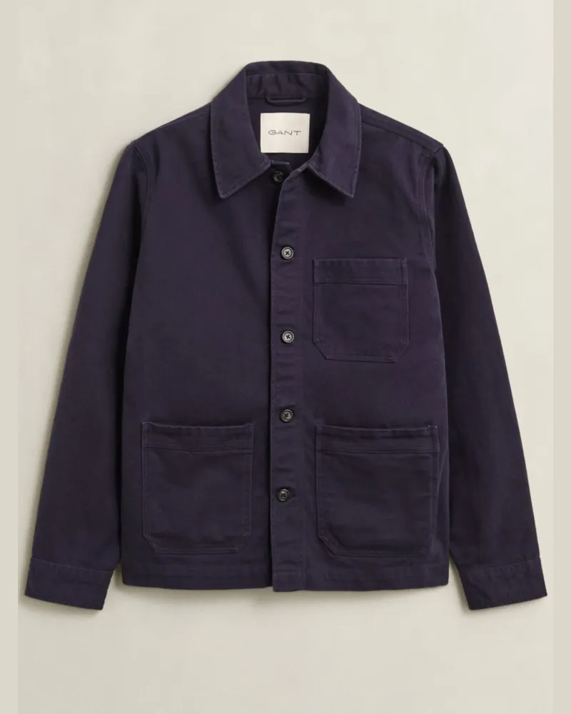 Gant Overshirt aus einem robusten Baumwoll-Twill, Regular FIt in Marine