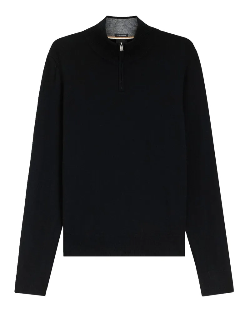 HUGO BOSS Strick-Troyer aus Schurwolle und Kaschmir in Schwarz