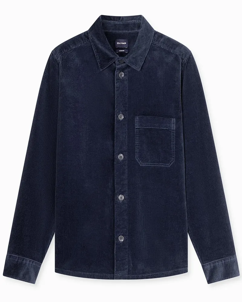 Olymp Overshirt aus Cord mit Stretchanteil, Casual Fit in Marine