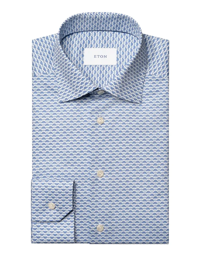 Eton Signature Hemd aus Bio-Baumwoll-Twill, Contemporary Fit in Blau