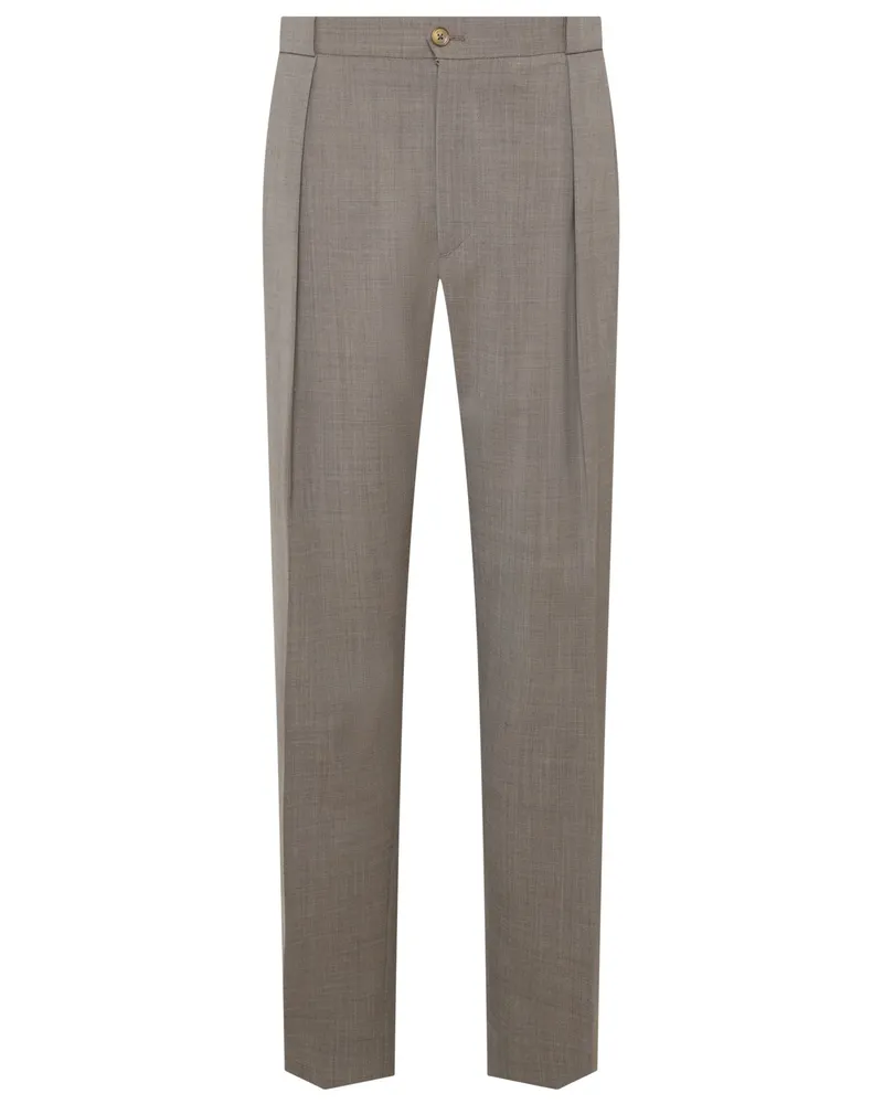 Briglia 1949 Leichte Stoffhose aus einem Schurwolle-Mix in Beige