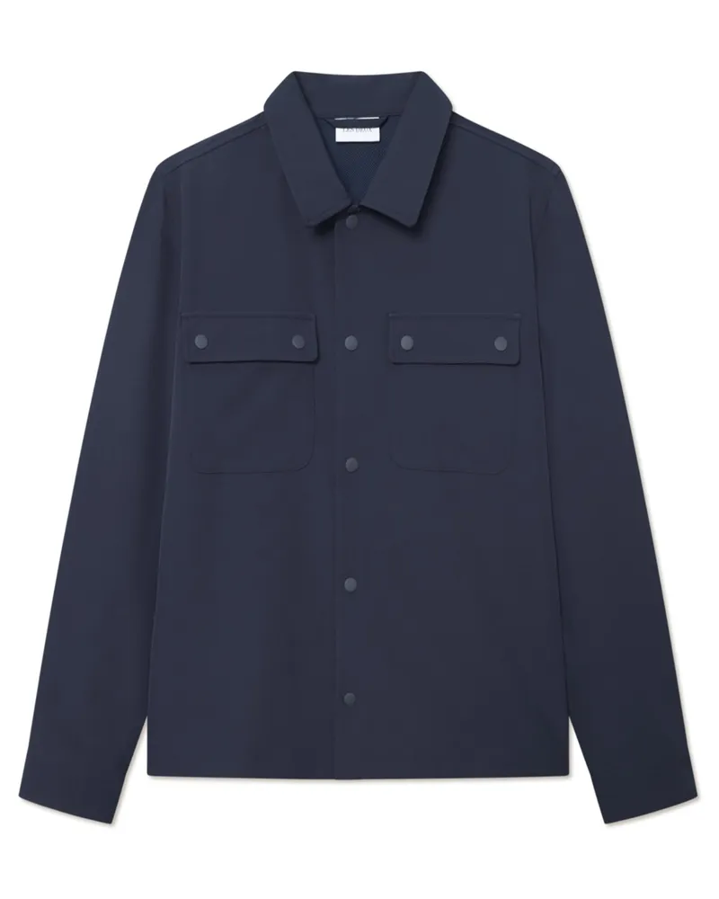 LES DEUX Tech-Overshirt mit Stretchanteil, Regular Fit in Marine