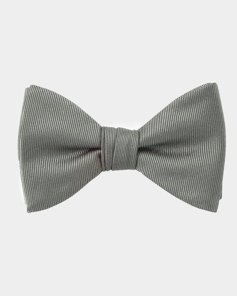 HUGO BOSS Fliege aus einem Seiden-Mix mit feinem Streifen in Schilf