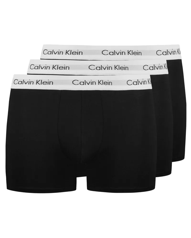 Calvin Klein 3er Pack Boxer Trunks mit Labelbund und Stretchanteil Schwarz