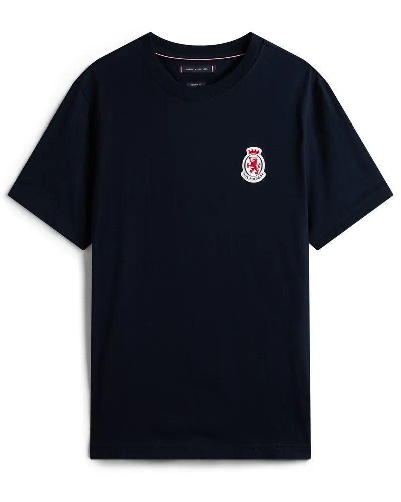 Tommy Hilfiger Softes T-Shirt mit Wappen-Aufnäher in Marine