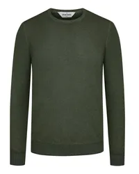 Gran Sasso Pullover aus Schurwolle mit O-Neck und dezenter Waschung Grün