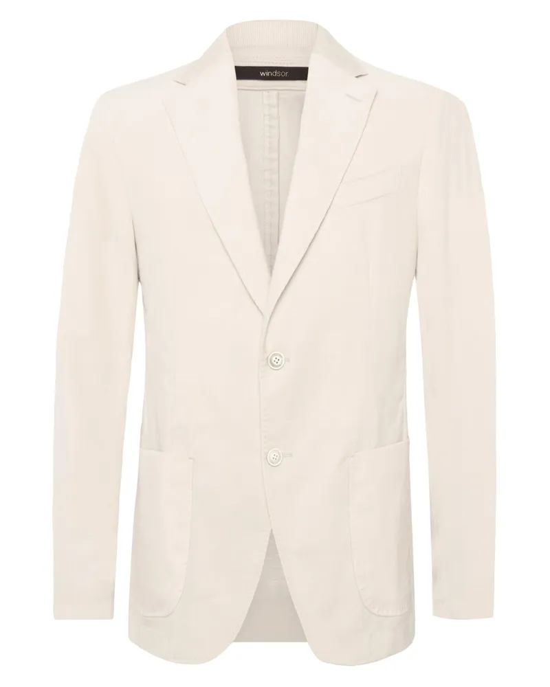 windsor. Teilgefütterter Cordblazer mit Reverskragen in Offwhite