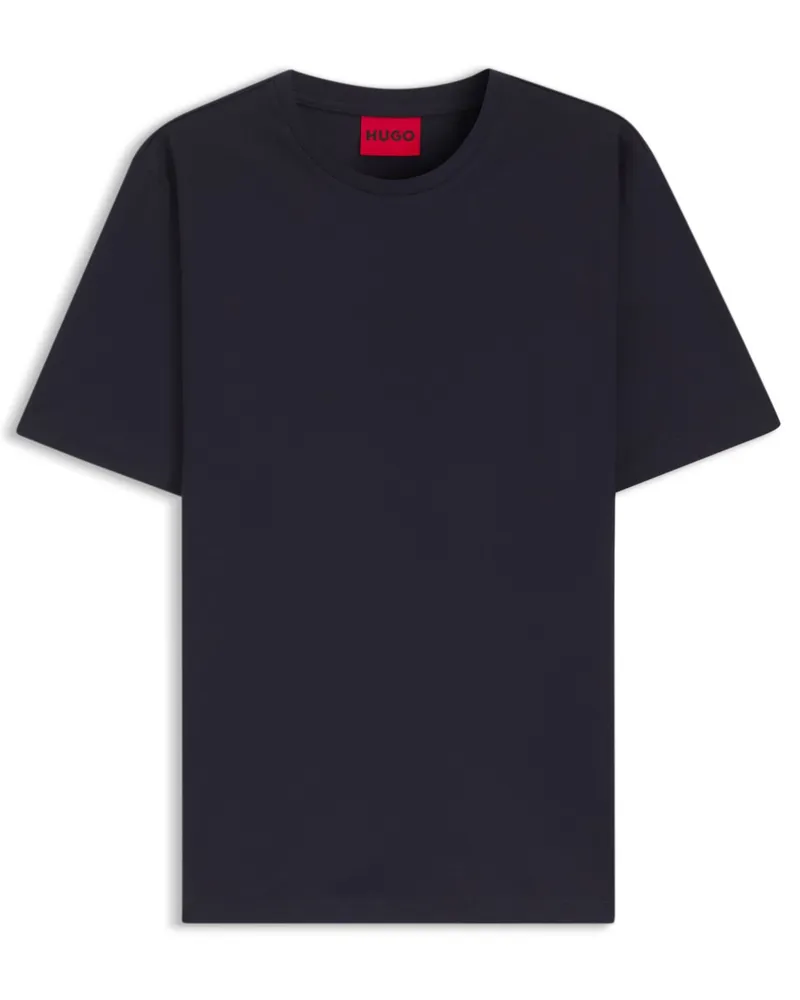 HUGO BOSS T-Shirt aus Baumwolle mit Label-Aufnäher in Marine