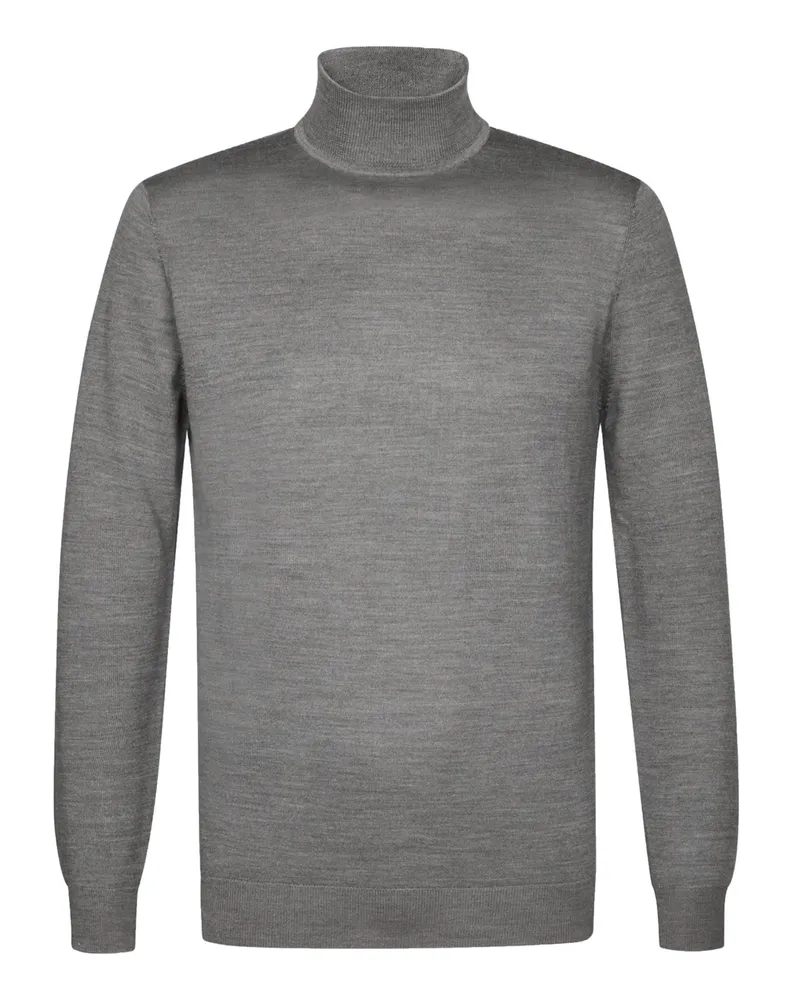 Profuomo Leichter Rollkragenpullover aus maschinenwaschbarer Merinowolle in Grau