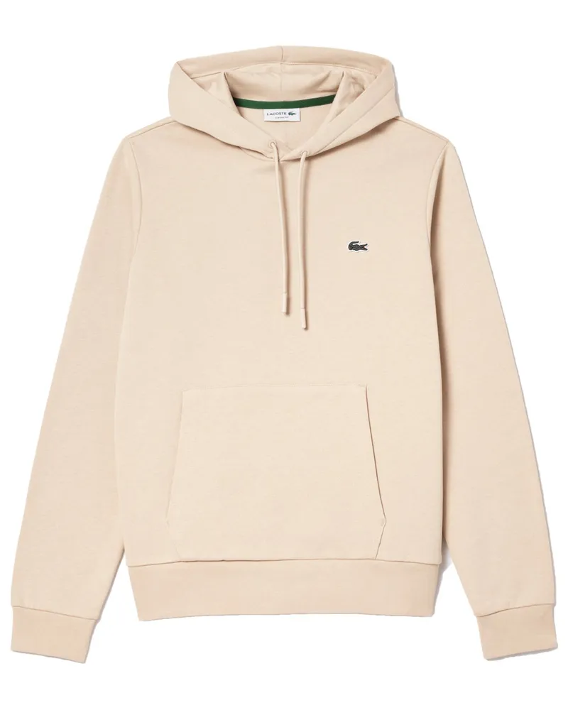 Lacoste Hoodie aus einem Baumwoll-Mix mit Logo-Stickerei, Classic Fit in Offwhite