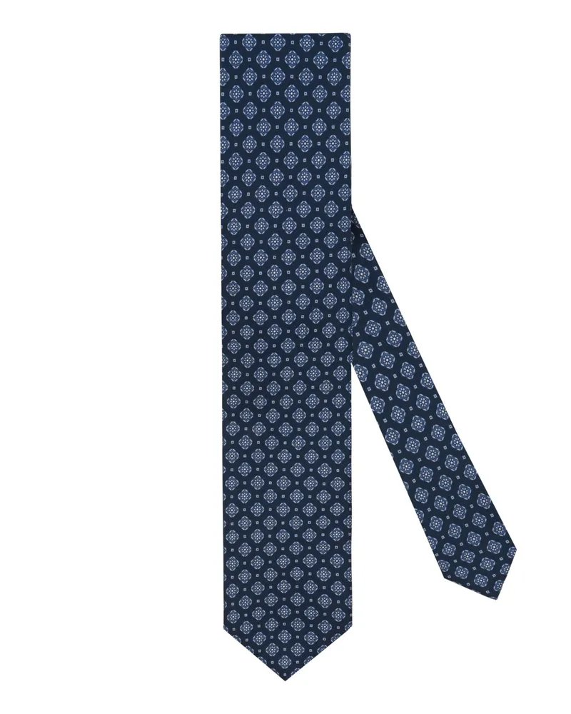 Gierre Milano Seidenkrawatte mit Medaillon-Print in Hellblau