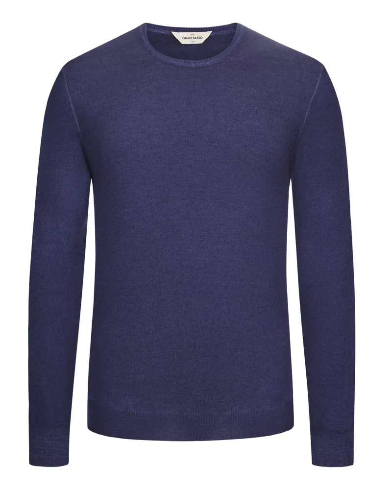 Gran Sasso Leichter Pullover aus Merinowolle in Vintage-Look in Marine