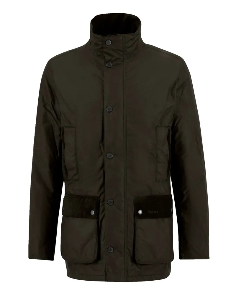 Barbour Gewachstes Fieldjacket Border mit Stehkragen in Dunkelbraun