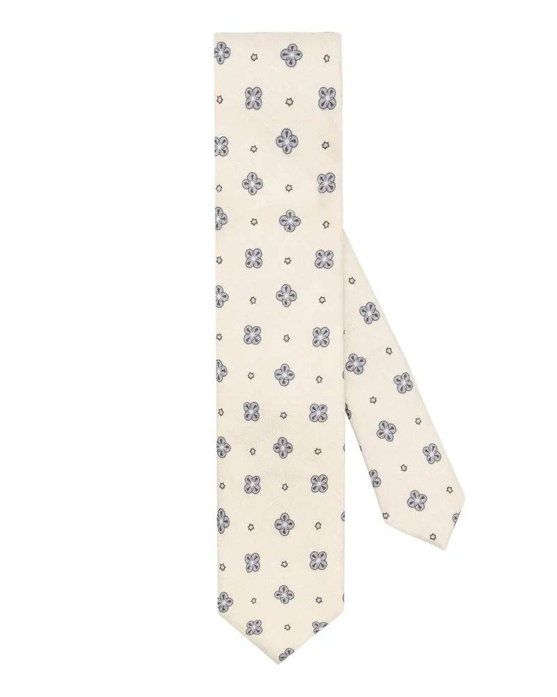 Gierre Milano Seidenkrawatte mit Allover-Print in Offwhite