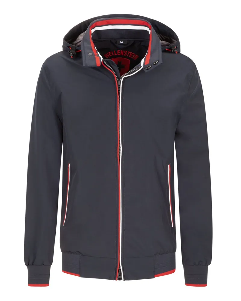 Wellensteyn Regenfeste Outdoorjacke mit abnehmbarer Kapuze in Marine