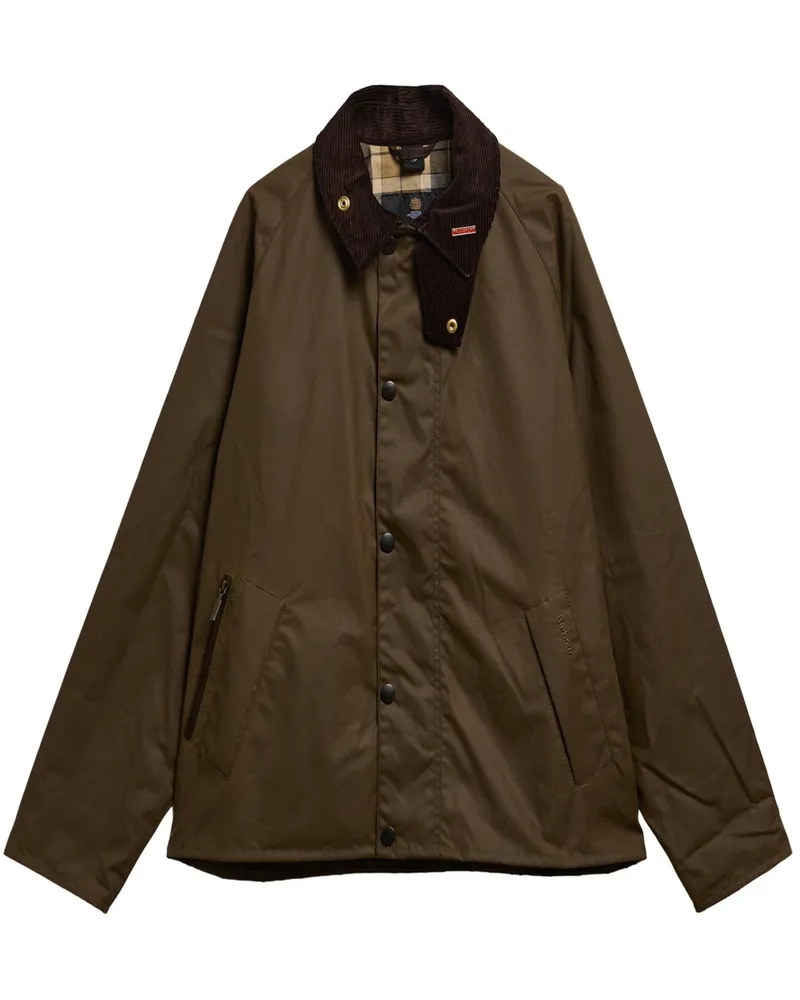Barbour Wachsjacke Icons Transport mit Cordkragen in Braun