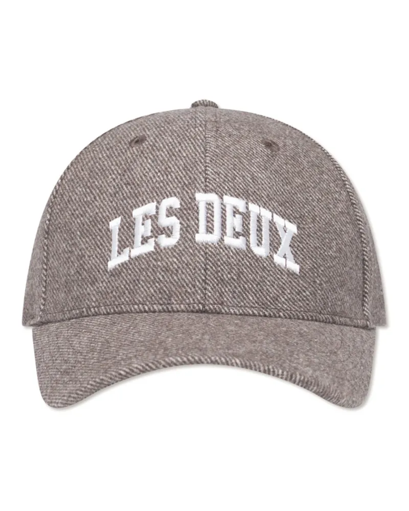 LES DEUX Baseball Cap aus soften Woll-Twill mit Logo-Stickerei in Braun