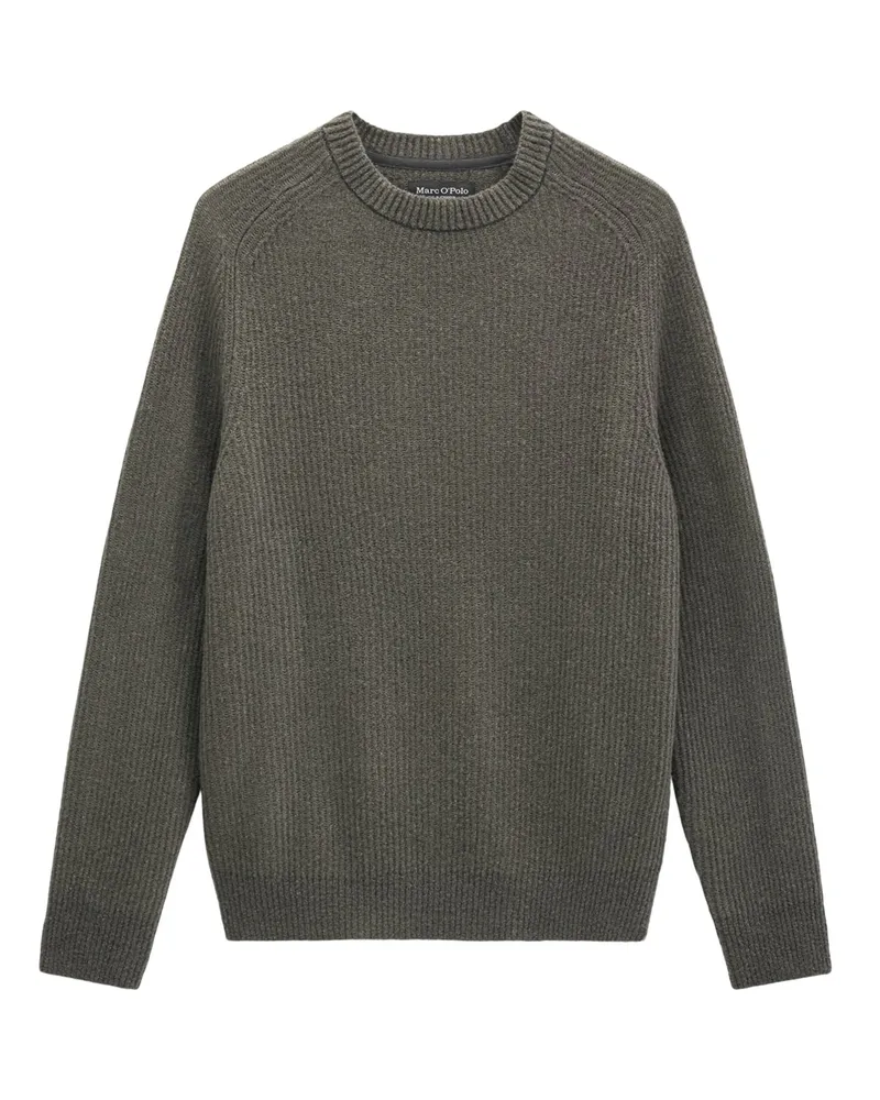 Marc O'Polo Softer Rundhalspullover aus einem Schurwollmix in Bouclé-Strick, Regular in Braun