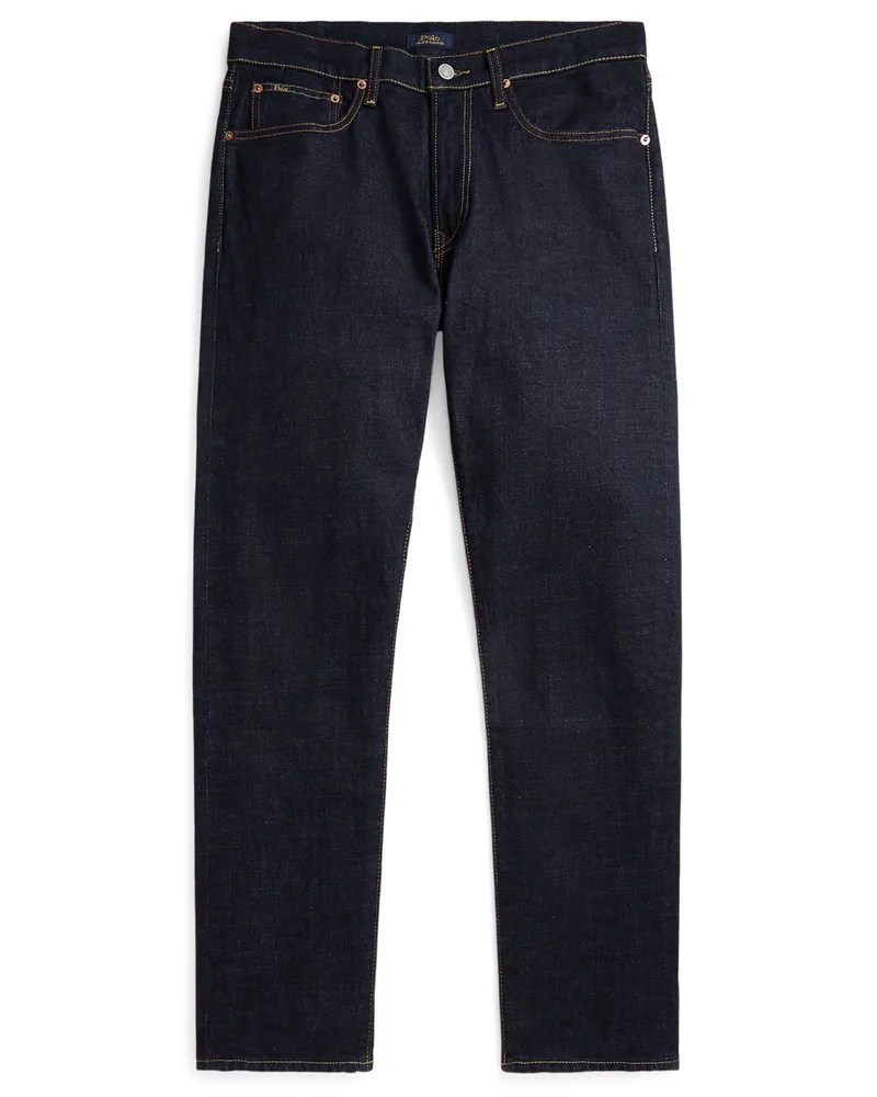 Ralph Lauren Raw Jeans Parkside Athletic Tapper mit Pony-Stickerei in Schwarz