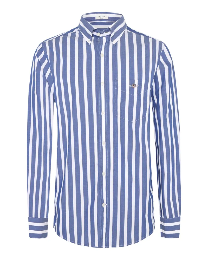 Gant Streifenhemd aus Baumwolle in Popeline-Qualität, Regular in Marine