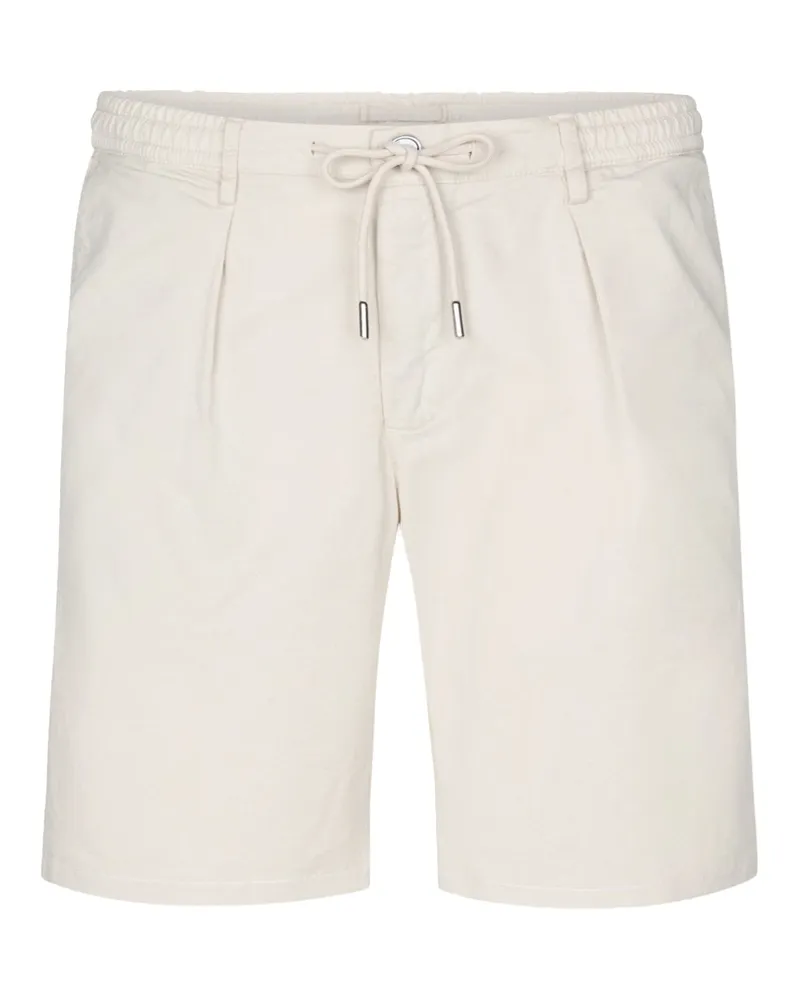 Profuomo Leichte Bermudashorts mit Stretch und Bundfalte in Offwhite
