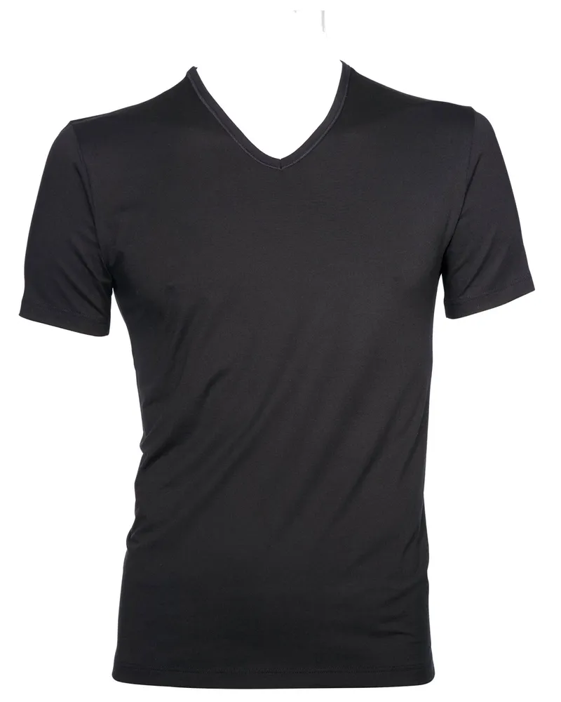 Mey V-Kragen T-Shirt in Schwarz