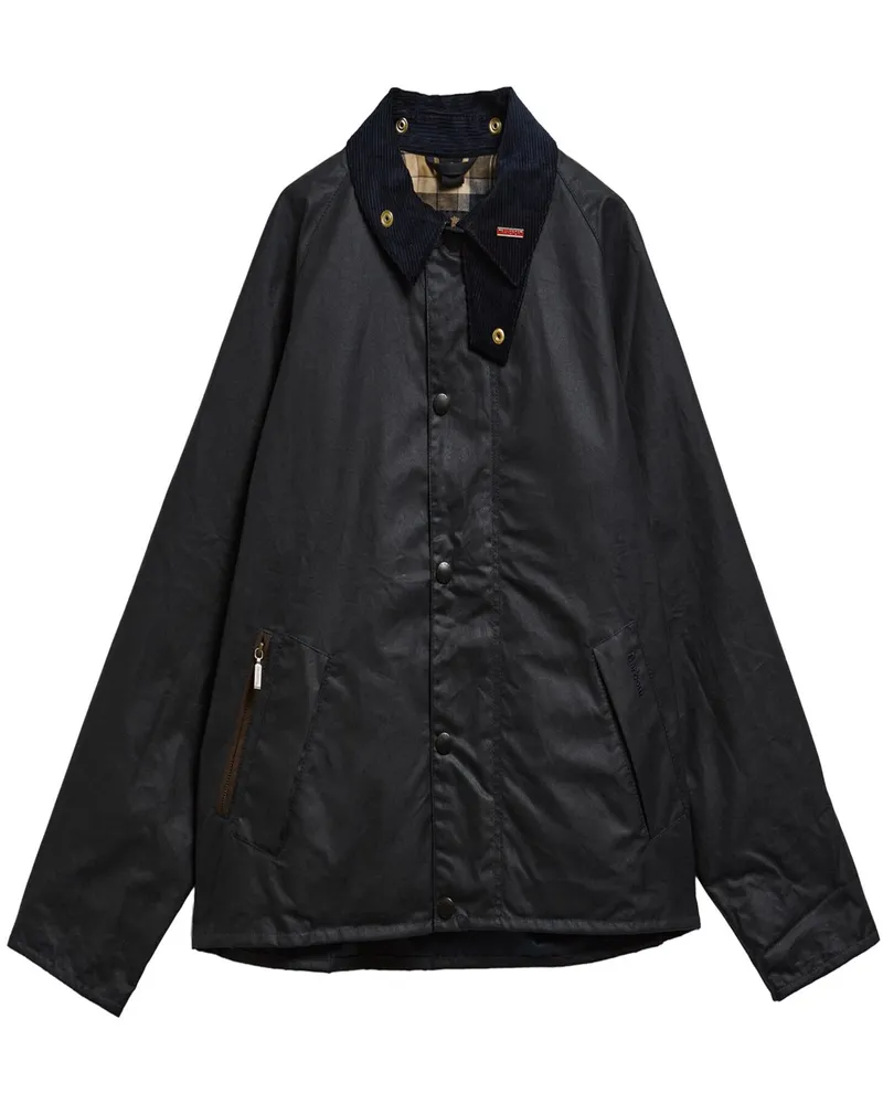 Barbour Wachsjacke Icons Transport mit Cordkragen in Marine