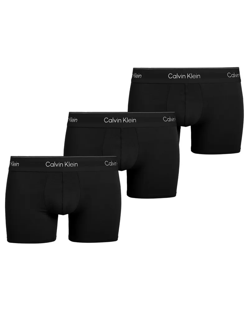Calvin Klein 3er Pack Boxer-Trunks mit Labelbund in Schwarz