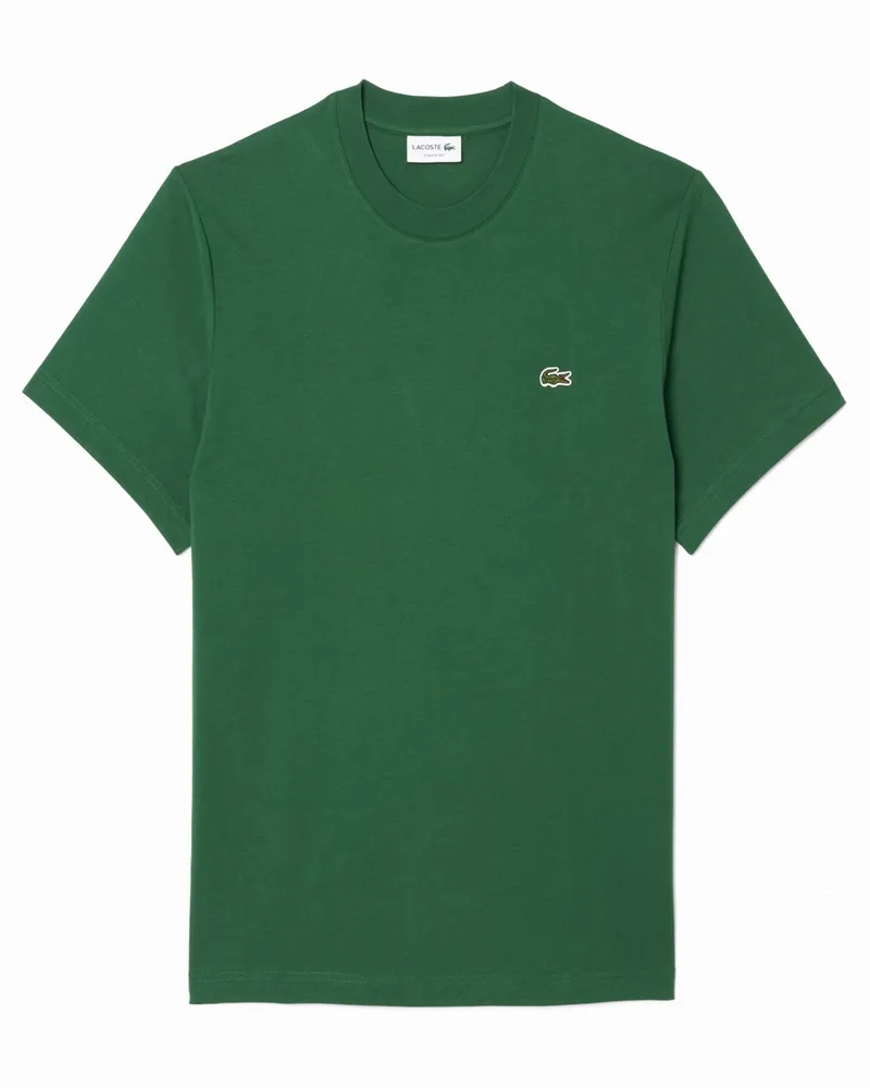 Lacoste T-Shirt aus Baumwolle mit Logo-Aufnäher, Classic Fit in Grün