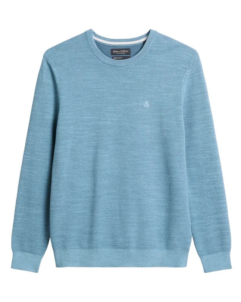 Marc O'Polo Leichter Pullover aus Bio-Baumwolle mit Reiskorn-Struktur in Hellblau