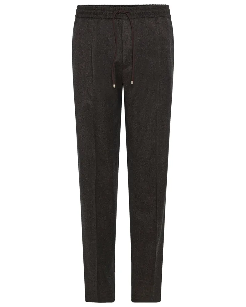Briglia 1949 Softe Reda Active Wollhose mit Dehnbund und Bundfalte, Modern Fit in Braun