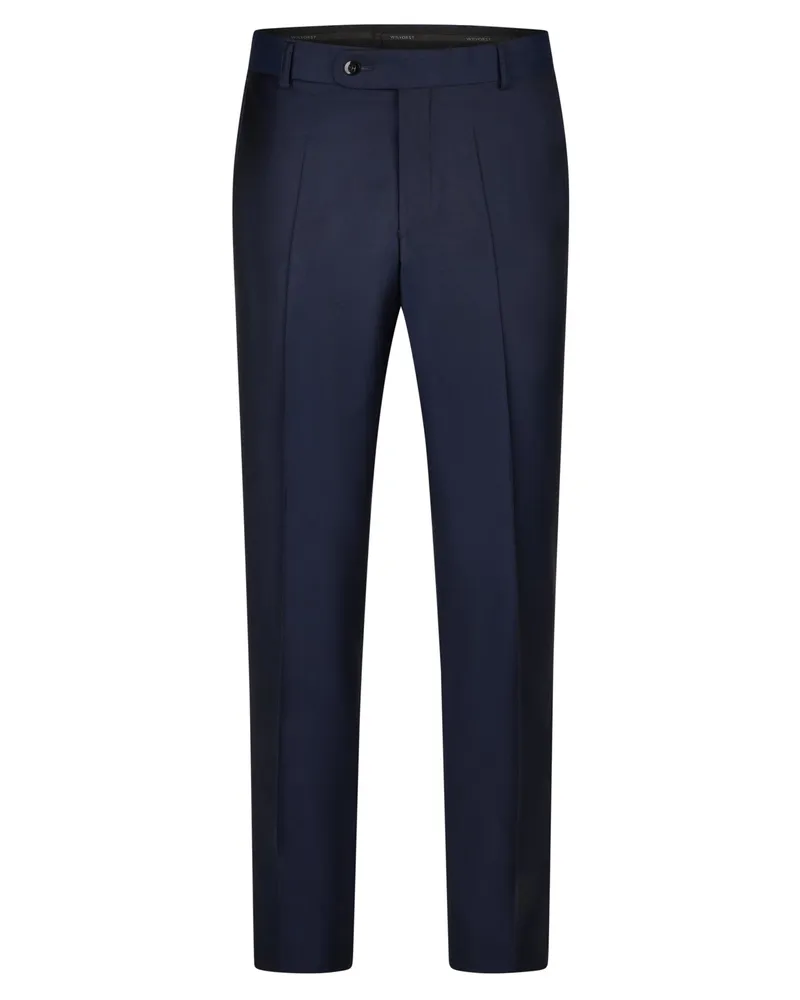 Wilvorst Festliche Anzughose aus Schurwolle mit Bügelfalte in Marine