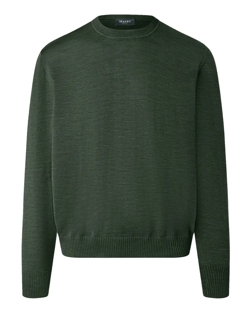 Maerz Maschinenwaschbarer Pullover aus feiner Merinowolle in Oliv