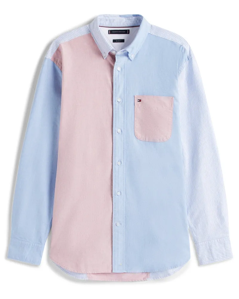 Tommy Hilfiger Freizeithemd in Color Block-Design und Streifen-Details, Relaxed Fit in Multicolor