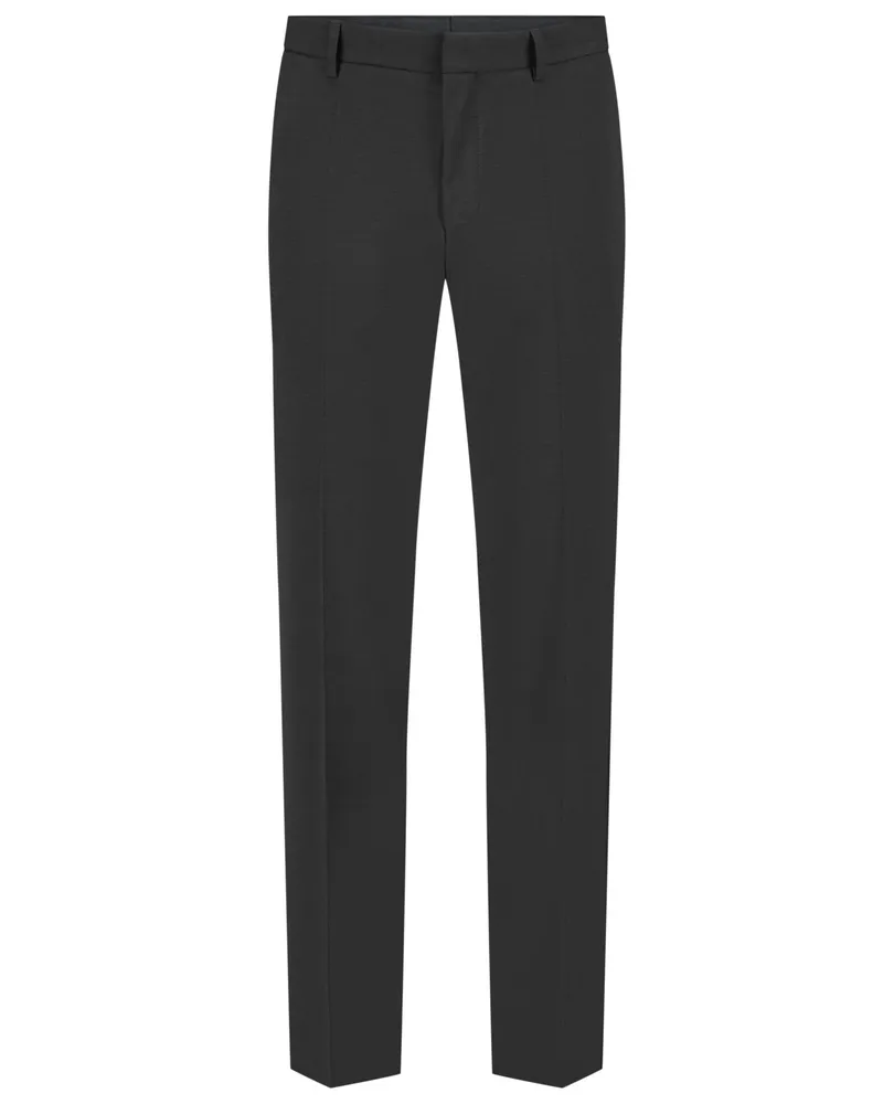 HUGO BOSS Baukasten-Hose Marzotto aus Schurwolle, Slim Fit in Schwarz