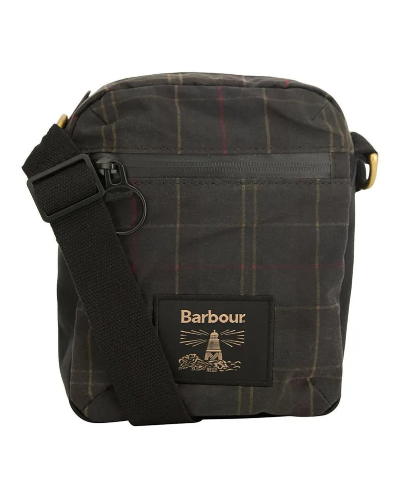 Barbour Kleine Umhängetasche Crossbody mit Tartanmuster in Oliv